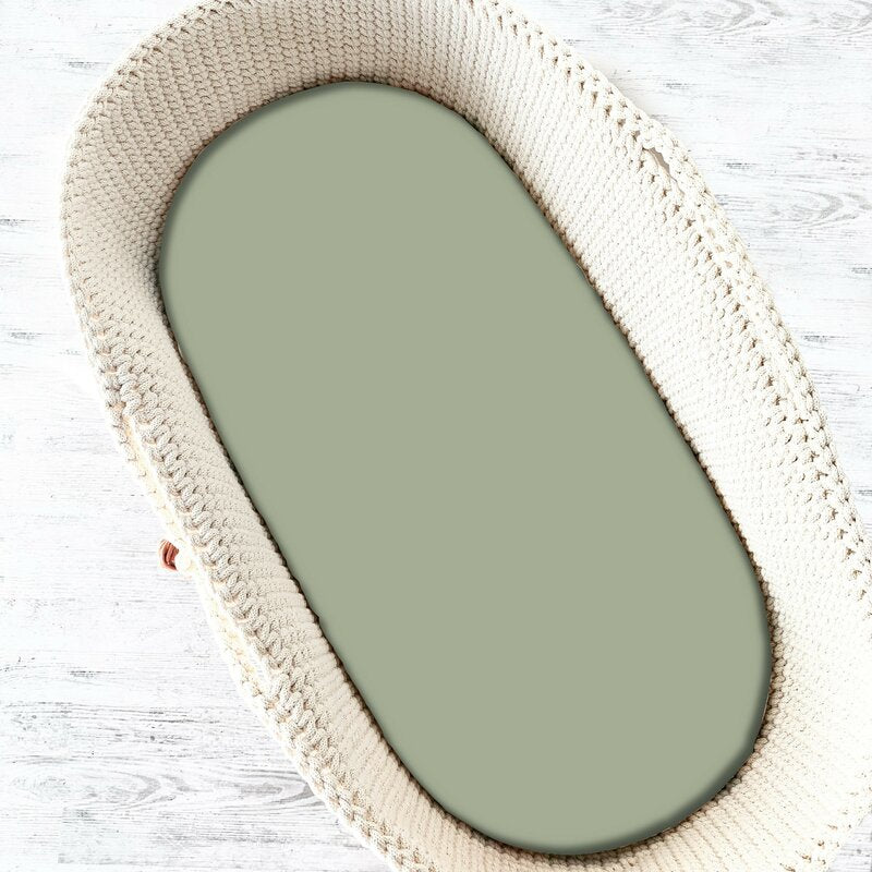 Cearșaf cu elastic MimiNu Olive, 80x35cm