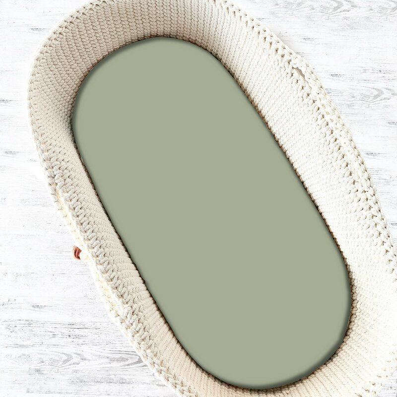 Cearșaf cu elastic MimiNu Olive, 80x35cm