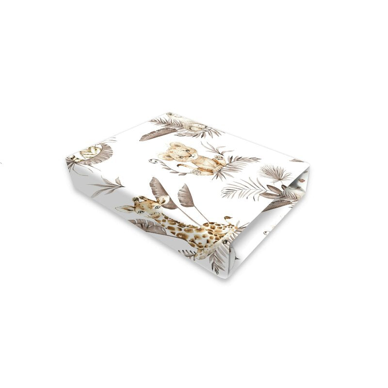 Cearceaf cu elastic, MimiNu, Pentru pat 160X80 cm, Din bumbac certificat Oeko Tex Standard 100, Savanna