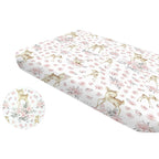 Cearșaf cu elastic MimiNu Sweet Deer Pink, 160x80 cm