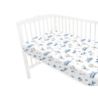 Cearșaf cu elastic MimiNu Blue Plane, 120x60 cm