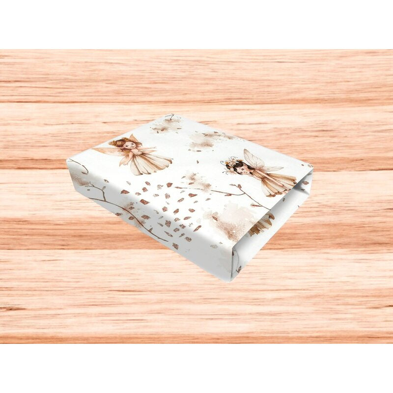 Cearceaf cu elastic, MimiNu, Pentru patut 120X60 cm, Din bumbac certificat Oeko Tex Standard 100, Fairy