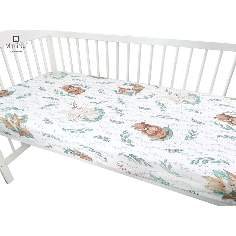 Cearșaf cu elastic MimiNu Lulu Natural, 120x60cm
