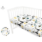 Cearșaf cu elastic MimiNu Childrens Journey Grey, 140x70cm