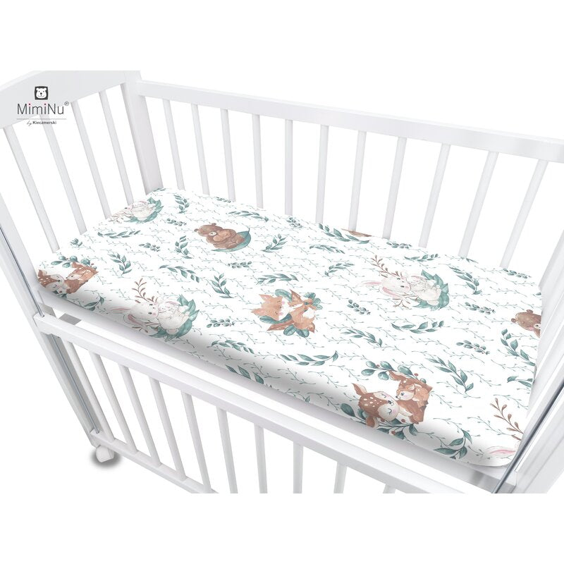 Cearșaf cu elastic MimiNu Lulu Natural, 84,5x50,5 cm Luna