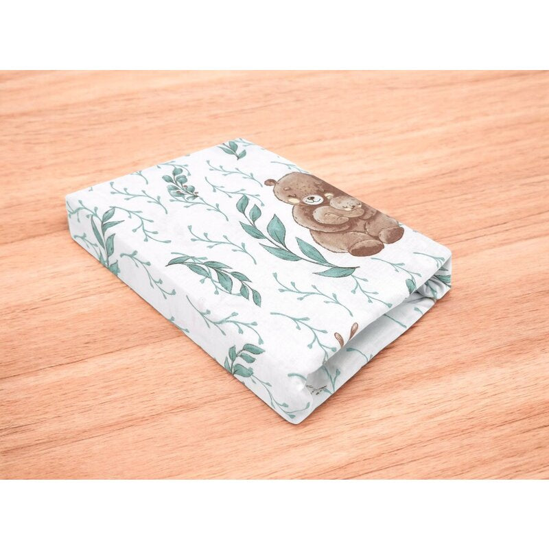 Cearceaf cu elastic, MimiNu, Pentru patut co-sleeper, Theo, Dimensiune 85 x 46 cm, Din bumbac certificat Oeko Tex Standard 100, Lulu Natural