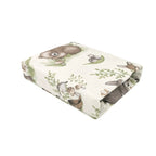 Cearșaf cu elastic MimiNu Calm Forest Natural pentru pătuț leagăn și co-sleeper, 90x40 cm