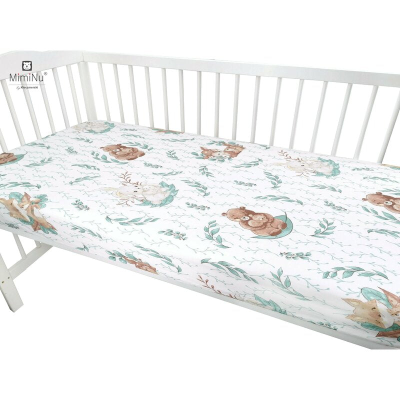 Cearșaf cu elastic MimiNu Lulu Natural, 90x40 cm