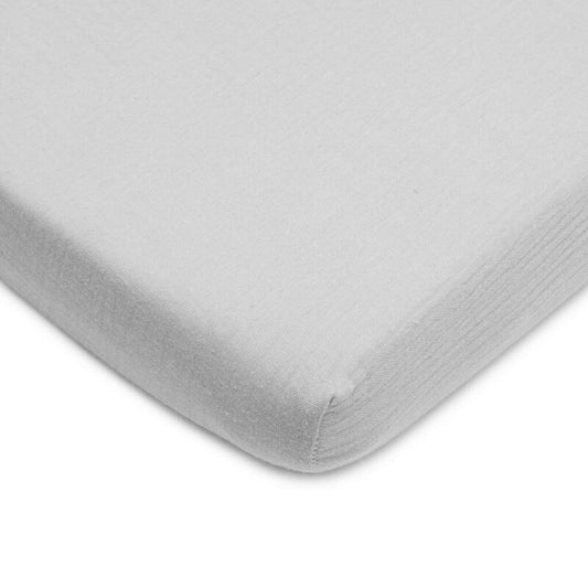 Cearceaf cu elastic, New Baby, Din muselina, Pentru patut 120x60 cm, Din bumbac, 90x150 cm, Certificat Oeko Tex Standard 100, Grey