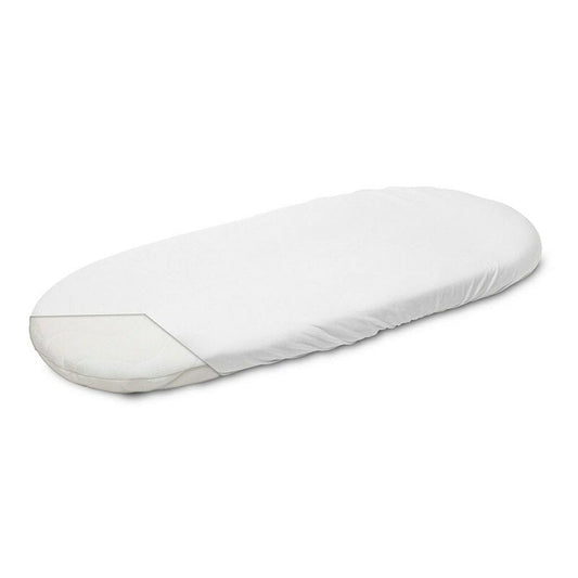 Cearceaf cu elastic, New Baby, Pentru landou, Din Bumbac, 35 x 75 cm, 0 luni+, White