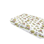 Cearceaf cu elastic Qmini 160x80 cm, Fox on bikes Natural – vedere produs