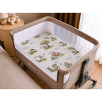 Cearceaf cu elastic Qmini Leonie 83x50 cm, Fox on bikes Natural – imagine 6