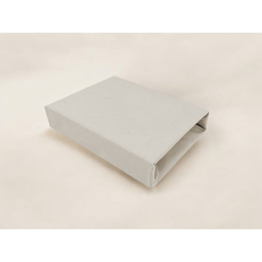 Cearceaf cu elastic, Qmini, Pentru patut co-sleeper, Theo, Dimensiune 85 x 46 cm, Din bumbac certificat Oeko Tex Standard 100, Beige