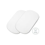 Set 2 Cearșafuri Pătuț Maxi-Cosi Iora / Iora Air, Bumbac 100%, Alb/Alb + Alb/Gri