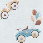 Saltea de infasat, Ceba Baby moale Retro Cars, Fara ftalati, 70 x 50 cm, Alb/Bej
