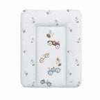 Saltea de infasat, Ceba Baby moale Retro Cars, Fara ftalati, 70 x 50 cm, Alb/Bej