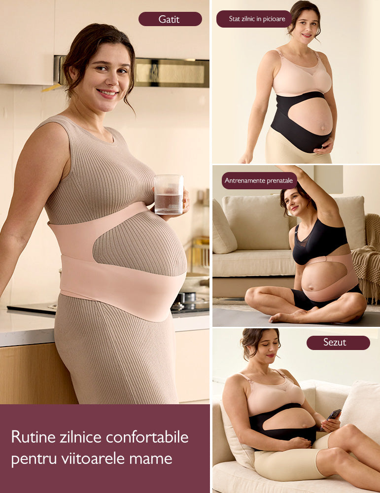 Centura gravide Momcozy pentru sustinerea greutatii abdominale Skin M