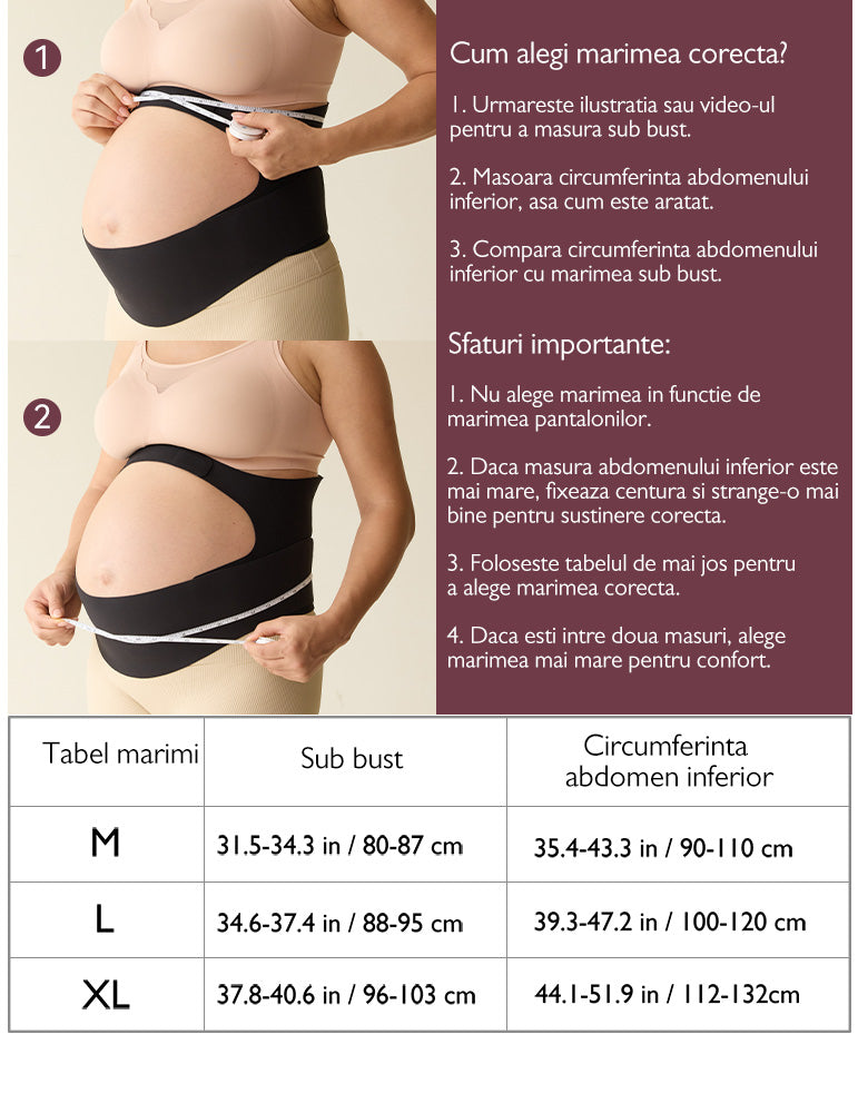 Centura gravide Momcozy pentru sustinerea greutatii abdominale Skin XL