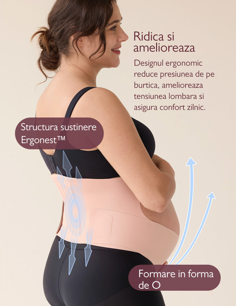 Centura Gravide Momcozy Sustinere Abdominala Black Marimea L Suport Lombar Respirabila