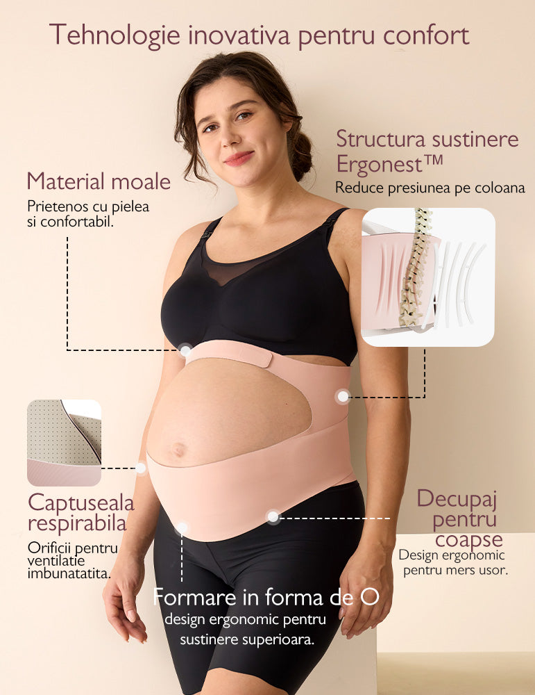 Centura Gravide Momcozy Sustinere Abdominala Black Marimea L Suport Lombar Respirabila