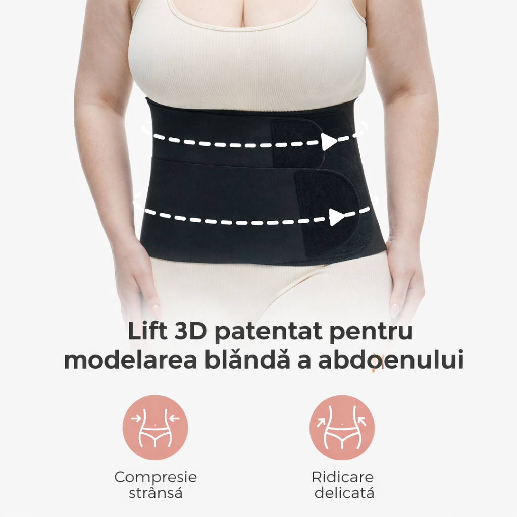 Centura Postpartum Momcozy Ergowrap Standard Oyster Pink Marimea L Suport Lombar Compresie 3D