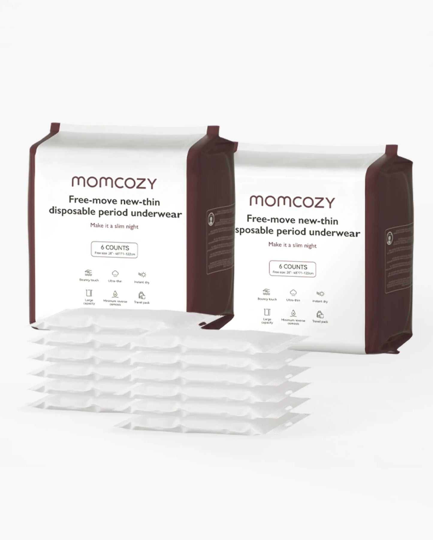 Chiloti Postpartum de Unica Folosinta Momcozy - Set 12 Bucati cu Pad Integrat