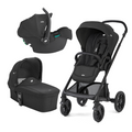 Carucior 3 in 1 Joie Chrome 2 Raven cu Landou și Scoică Auto i-Snug