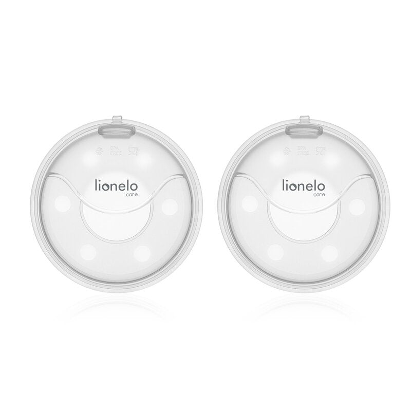 Colector de lapte, Lionelo, Milky, 2 buc, Se potriveste tuturor sutienelor, Cutie depozitare igienica inclusa, Fara bisfenol A, Capacitate 40 ml, Transparent