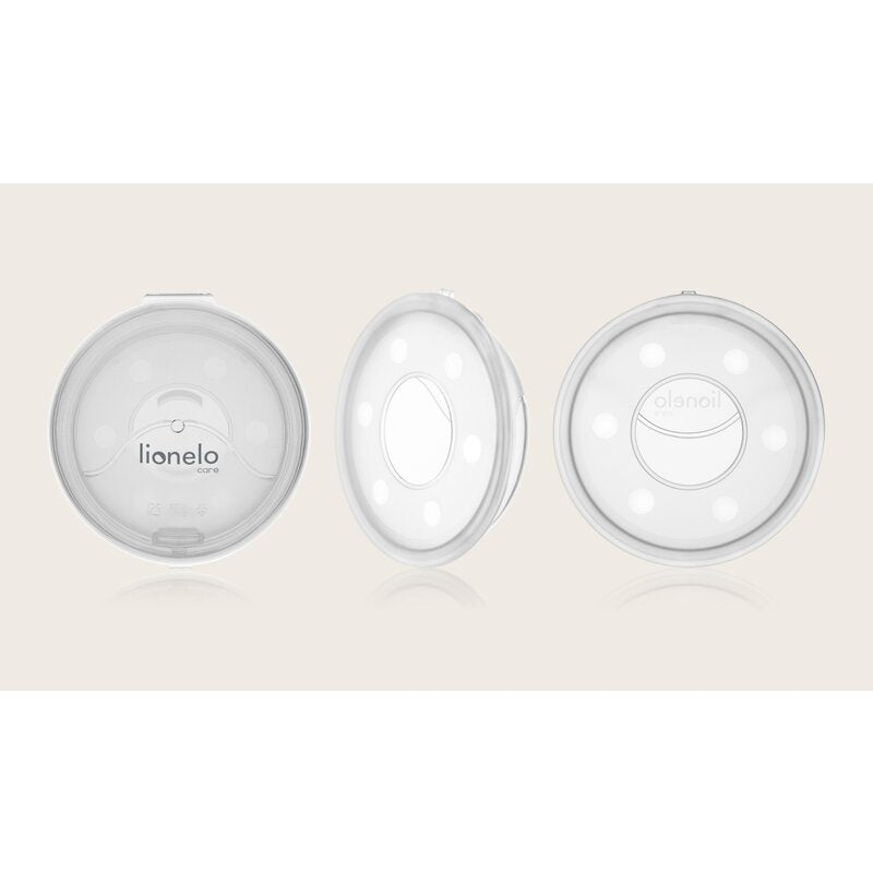 Colector de lapte, Lionelo, Milky, 2 buc, Se potriveste tuturor sutienelor, Cutie depozitare igienica inclusa, Fara bisfenol A, Capacitate 40 ml, Transparent