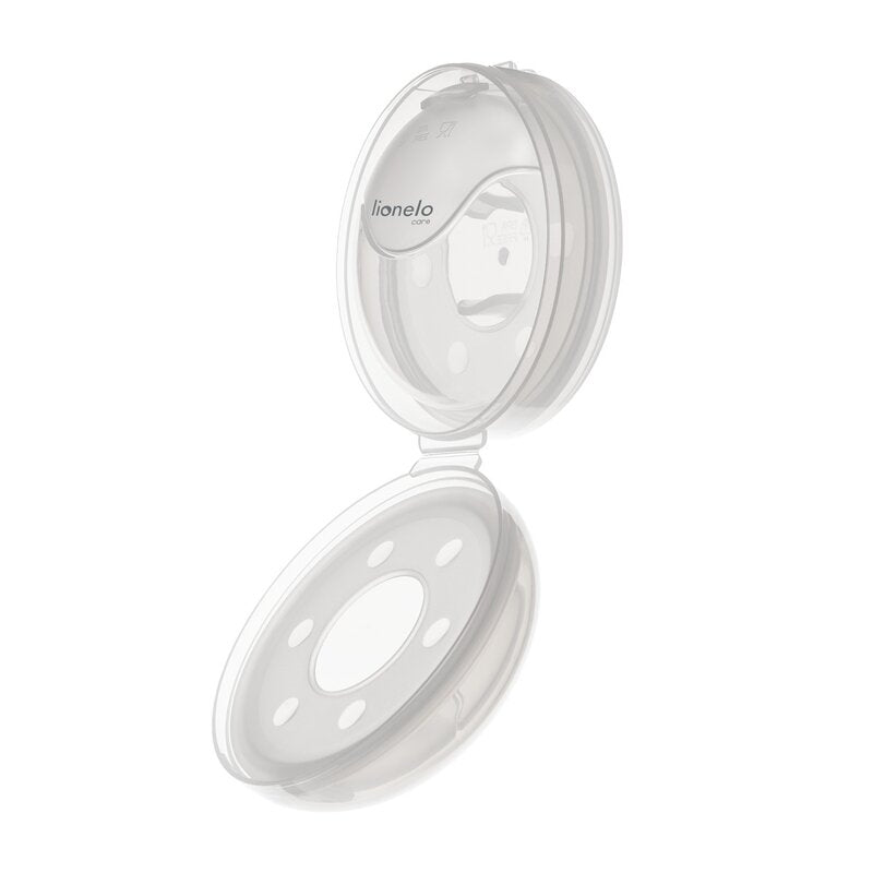 Colector de lapte, Lionelo, Milky, 2 buc, Se potriveste tuturor sutienelor, Cutie depozitare igienica inclusa, Fara bisfenol A, Capacitate 40 ml, Transparent