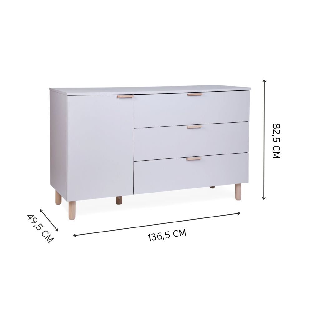 Comoda Childhome Clay cu Masa de Infasat Detasabila 137x75x93 cm