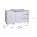 Comoda Childhome Clay cu Masa de Infasat Detasabila 137x75x93 cm