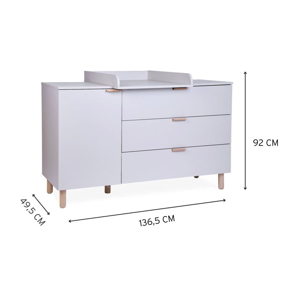 Comoda Childhome Clay cu Masa de Infasat Detasabila 137x75x93 cm