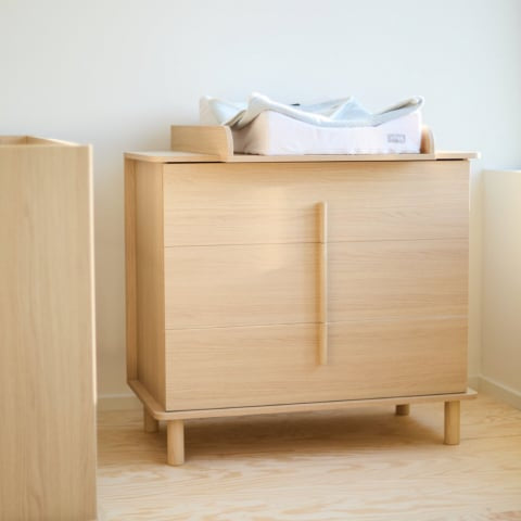 Comoda Childhome Nordica Natural 85 x 50 x 95 cm cu masa de infasat