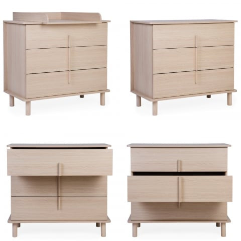 Comoda Childhome Nordica Natural 85 x 50 x 95 cm cu masa de infasat