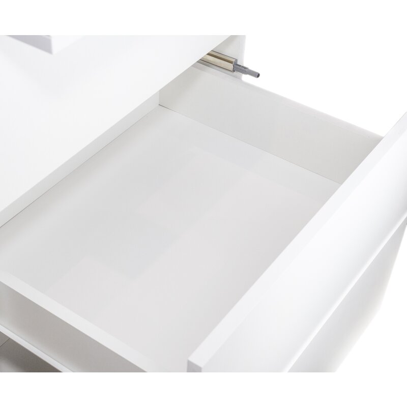 Comoda Qmini, Wladi Cu masa pentru infasat demontabila Cu 3 sertare Din pal+placa HDF, Alb
