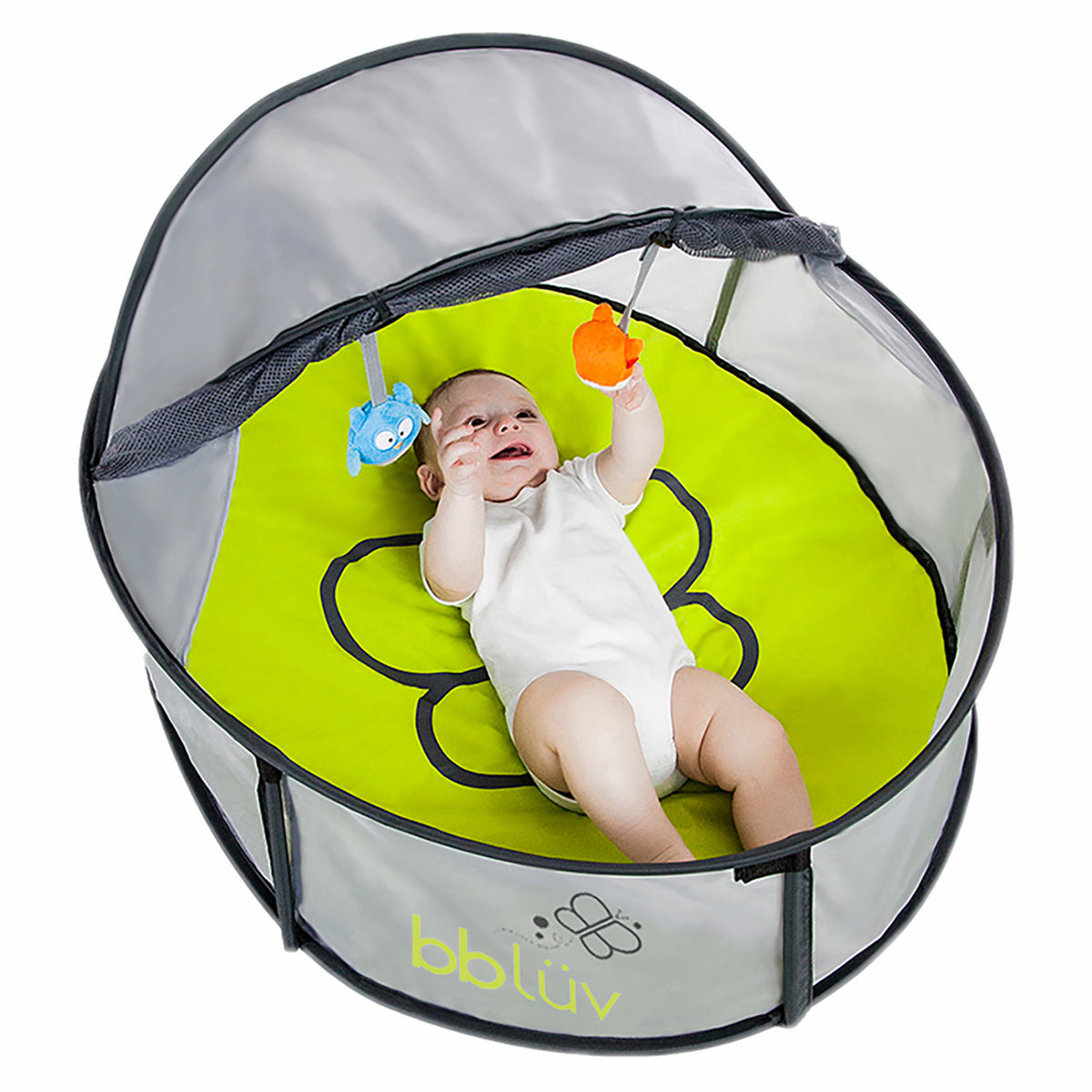 Cort de joaca 2 in 1 bbluv Nido Mini pop-up cu plasa de tantari si protectie UV
