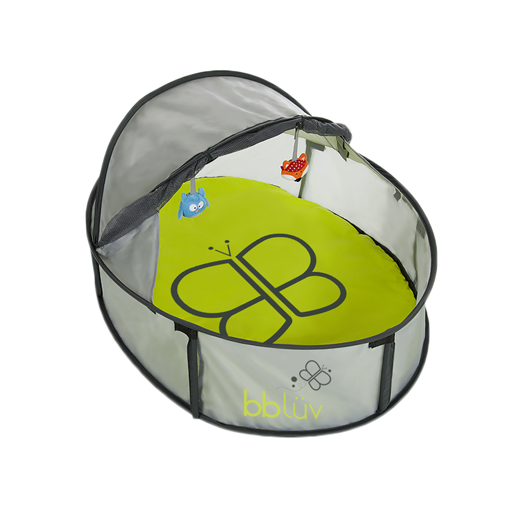 Cort de joaca 2 in 1 bbluv Nido Mini pop-up cu plasa de tantari si protectie UV