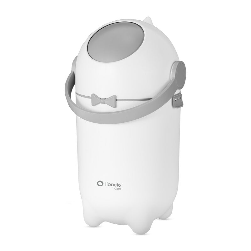 Coș pentru Scutece Lionelo Pure Bin 10L | Sistem Etanș Anti-Miros | Operare cu O Mână | Alb