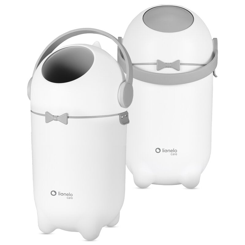 Coș pentru Scutece Lionelo Pure Bin 10L | Sistem Etanș Anti-Miros | Operare cu O Mână | Alb