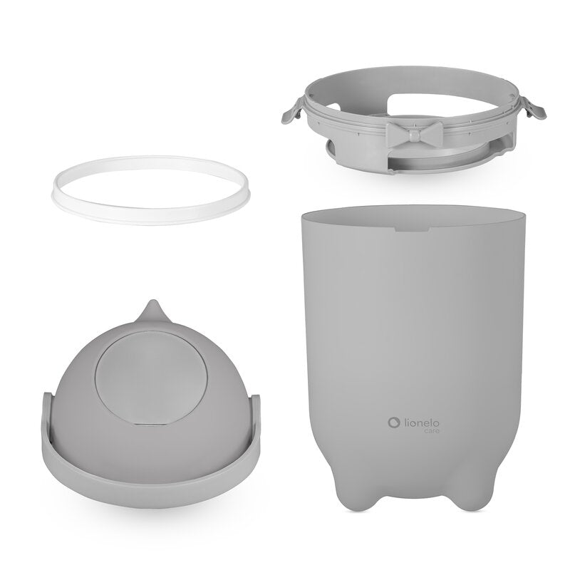 Coș pentru Scutece Lionelo Pure Bin 10L | Sistem Etanș Anti-Miros | Operare cu O Mână | Saci Universali