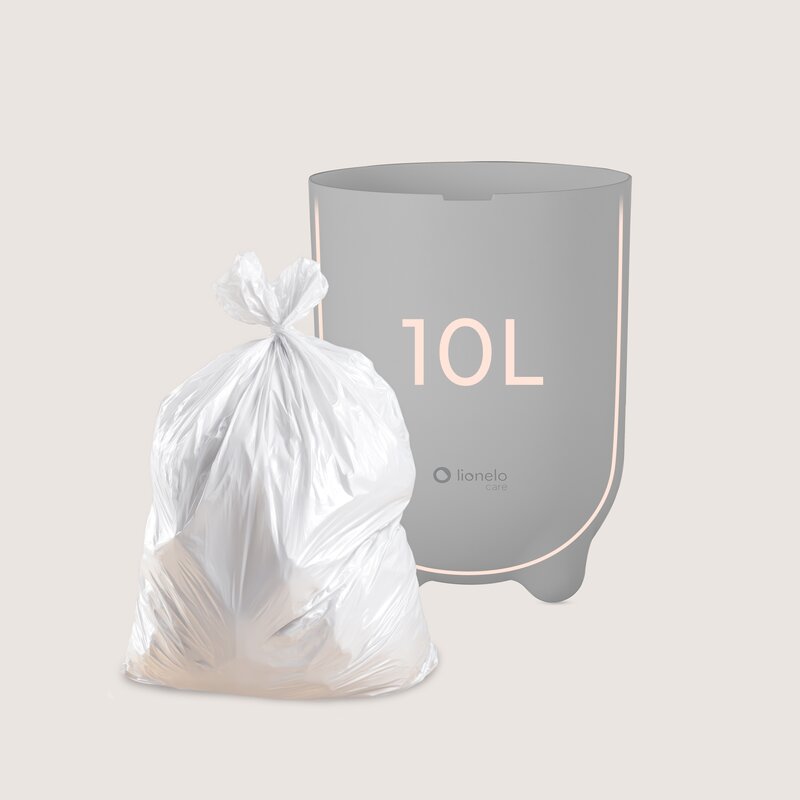 Coș pentru Scutece Lionelo Pure Bin 10L | Sistem Etanș Anti-Miros | Operare cu O Mână | Saci Universali