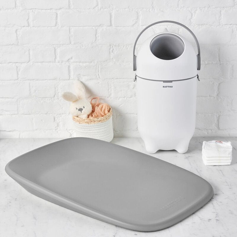 Cos pentru Scutece Nattou Dropy Sistem Etans Anti-Miros Compatibil Saci Universali 20 L Alb