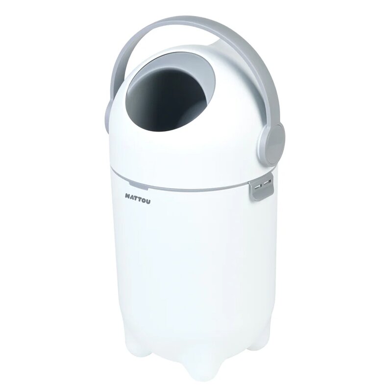 Cos pentru Scutece Nattou Dropy Sistem Etans Anti-Miros Compatibil Saci Universali 20 L Alb