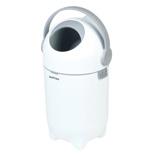 Cos pentru Scutece Nattou Dropy Sistem Etans Anti-Miros Compatibil Saci Universali 20 L Alb