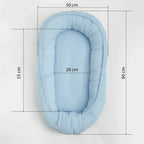 Baby nest New Baby Muselina 80x50 cm, Verde – schemă cu dimensiuni, ilustrată în altă culoare