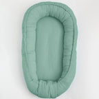 Baby nest New Baby Muselina 80x50 cm, Verde – vedere de sus