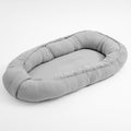 Baby nest New Baby Muselina 80x50 cm, Gri deschis – vedere oblică