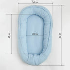 Baby nest New Baby Muselina 80x50 cm, Alb – schemă cu dimensiuni, ilustrată în altă culoare