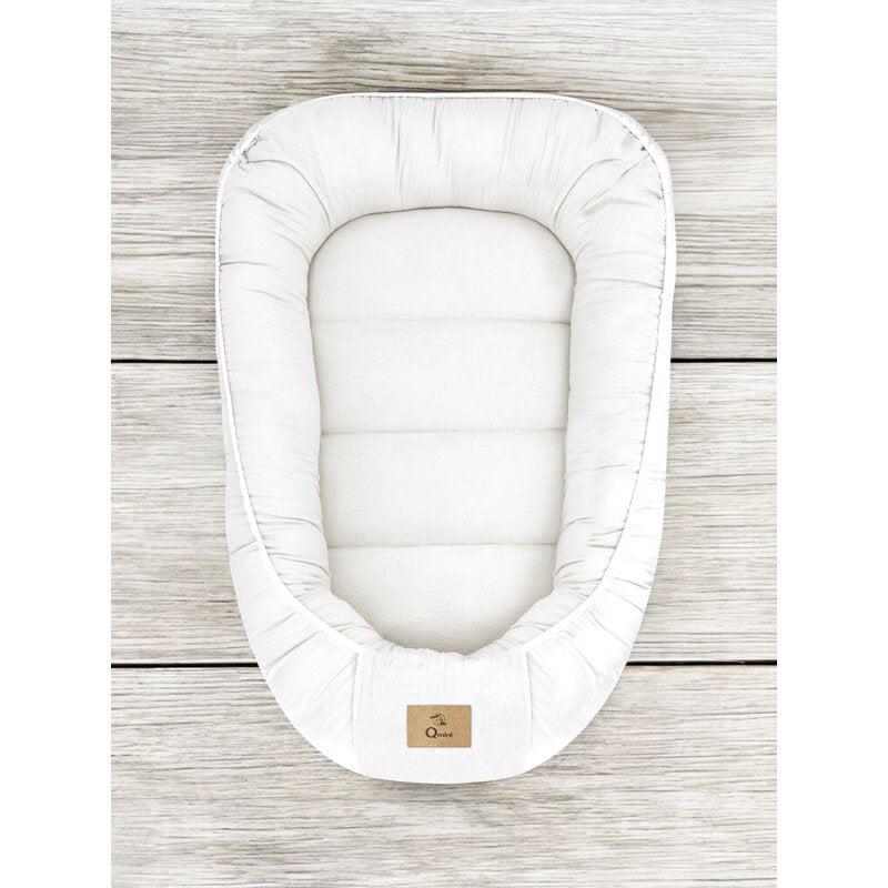 Coșuleț bebeluș Qmini Baby Nest 55x75 cm, Crem – detaliu produs